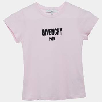 Pre Owned Givenchy Pink Logo Print Jersey T-Shirt (8 Yrs)
