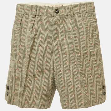مملوكة مسبقًا Gucci Kids Green G Motif Jacquard Shorts 6 Yrs