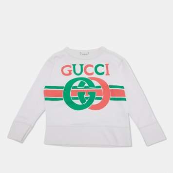 Pre Owned Gucci Kids Beige Interlocking GG Cotton Sweatshirt 5Yr