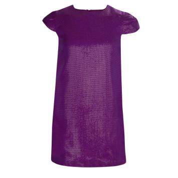 Pre Owned Gucci Purple Brocade Cap Sleeve Dress 8 Yrs