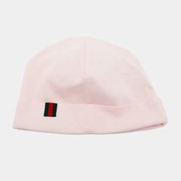 مملوكة مسبقًا قبعة غووتشي بينك للأطفال مزيج قطن بحجم 9-12 شهرًا