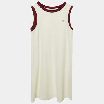 Pre Owned Gucci Kids White Jersey Sleeveless Dress Size 12 Yrs