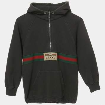 Pre Owned Gucci Kids Green Web Trim Cotton Sweatshirt and Sweatpants 8Yrs