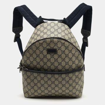 مملوكة مسبقًا حق يبة ظهر غوتشي من قماش GG سوبرم ب لون كحلي/بيج