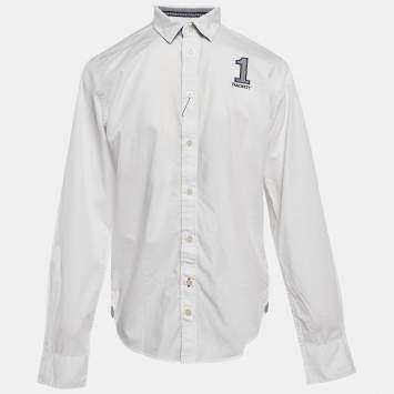 Pre Owned Hackett White Cotton Full Sleeve Button Front Shirt 15-16 Yrs