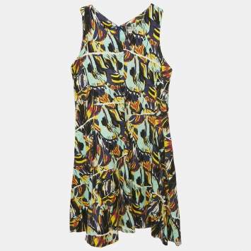Kenzo Kids Multicolor Printed Cotton Sleeveless Dress 12 Yrs