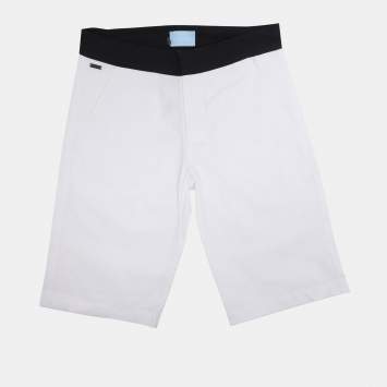 Pre Owned Lanvin White Bermudas Stretch Cotton Shorts 10 Yrs