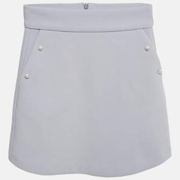 Pre Owned Little Lady Empire Kids Blue Pearl Detail Skylar Skirt 6Yrs 