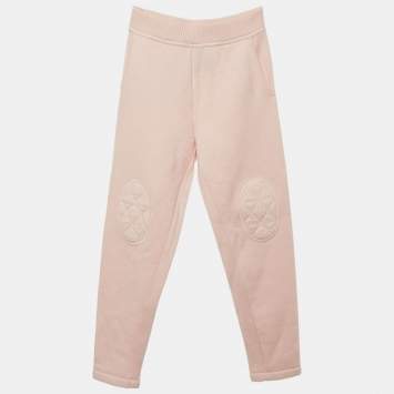 Pre Owned Loro Piana Light Pink Cashmere Padded Patch Detail Pants 4Yrs