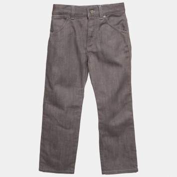 Pre Owned Louis Vuitton Kids Grey Denim Skinny Jeans/Waist 20"