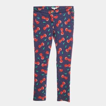 Pre Owned Little Marc Jacobs Blue Hearts Print Cotton Pants 8Yrs