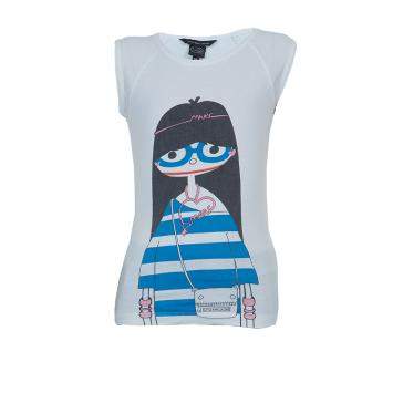 Pre Owned Little Marc Jacobs White Graphic Print T Shirt 6 Yrs