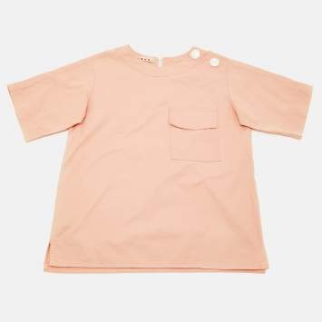 Pre Owned Marni Kids Peach Cotton Button Detail Top Size 12 Yrs