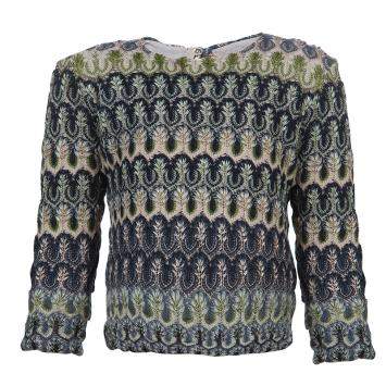 Pre Owned Missoni Multicolor Crochet Embroidered Long Sleeve Sweater 4 Yrs