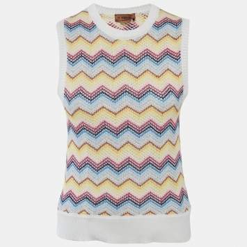Pre Owned Missoni Kids Multicolor Chevron Knit Gilet 14 Yrs