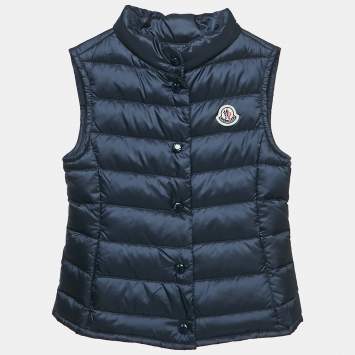 Pre Owned Moncler Navy Blue Nylon New Amaury Packable Down Jacket 4Yrs