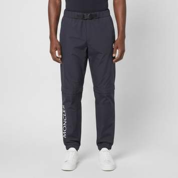 مملوكة مسبقًا Moncler Navy Blue Synthetic Layered-Effect Logo Sportivo Trousers 14Yrs