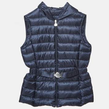 Pre Owned Moncler Navy Blue Synthetic Quilted Down Jacket 12 Yrs