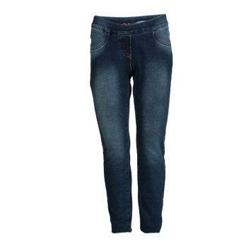 Pre Owned Monnalisa Washed Indigo Terry Embellished Side Stripe Detail Jeggings 10 Yrs