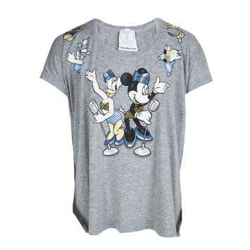 Pre Owned Monnalisa NY & LON Grey Daisy Duck and Minnie Mouse Printed T-shirt 10 Yrs