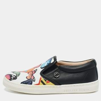 Pre Owned Philipp Plein Multicolor Printed Leather Honolulu Sneakers Size 29
