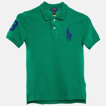 Pre Owned Polo Ralph Lauren Green Logo Embroidered Cotton Pique Polo 6 Yrs