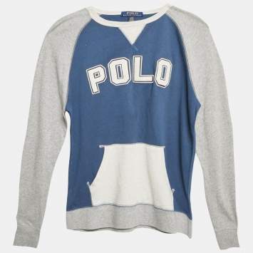 Pre Owned Polo Ralph Lauren Kids Blue/Grey Embroidered Jersey T-Shirt 14/16 Yrs 