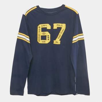 Pre Owned Polo Ralph Lauren Boys Blue Applique Jersey T-Shirt 14-16 Yrs