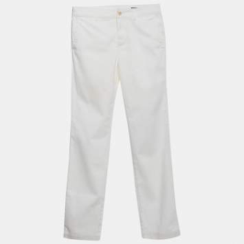 Pre Owned Polo Ralph Lauren Boys White Cotton Skinny Preppy Pants 12 Yrs