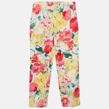 Pre Owned Polo Ralph Lauren Kids Multicolor Floral Print Cotton Trousers 5 Yrs