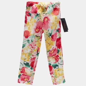 Pre Owned Polo Ralph Lauren Multicolor Floral Print Cotton Trousers 5 Yrs