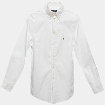 Pre Owned Polo Ralph Lauren White Cotton Button Front Shirt 6-7 Yrs