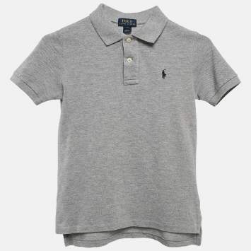 Pre Owned Polo Ralph Lauren Grey Cotton Pique Polo T-Shirt 6 Yrs 