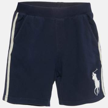 Pre Owned Polo Ralph Lauren Kids Navy Blue Logo Embroidered Cotton Shorts 6 yrs 