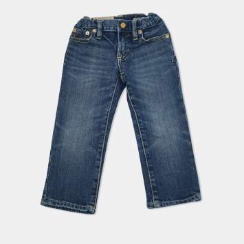 Pre Owned Polo Ralph Lauren Kids Navy Blue Faded Denim Jeans 2 Yrs