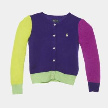 Pre Owned Polo Ralph Lauren Kids Purple Wool Cardigan 4 Yrs