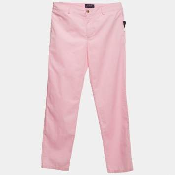 Pre Owned Polo Ralph Lauren Boys Pink Logo Embroidered Cotton Trousers 20 Yrs 