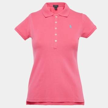 Pre Owned Polo Ralph Lauren Kids Pink Pique Cotton T-Shirt 12-14 Yrs 