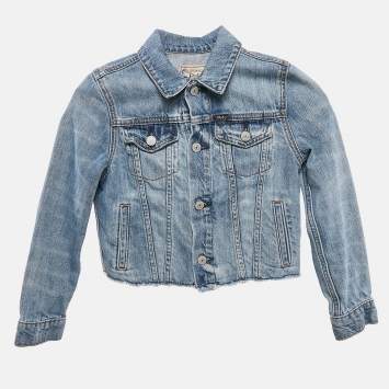Pre Owned Polo Ralph Lauren Blue Denim Raw Edge Detail Jacket 8 Yrs