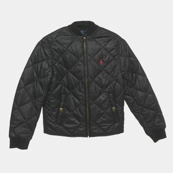 Pre Owned Polo Ralph Lauren Black Synthetic Quilted Jacket 8 Yrs