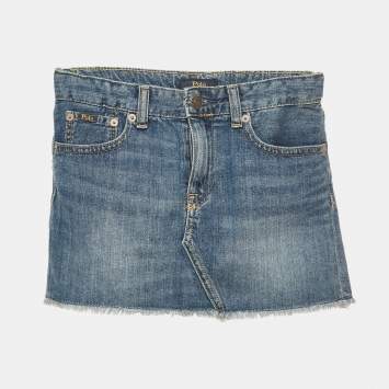 Pre Owned Polo Ralph Lauren Kids Blue Denim Mini Skirt 8Yrs
