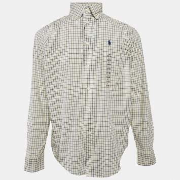 Pre Owned Ralph Lauren Kids Yellow/Blue Check Cotton Long Sleeve Shirt 14/16 Yrs 