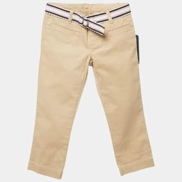 Pre Owned Ralph Lauren Kids Royal Khaki Beige Cotton Chino Slim Pants 3 Yrs