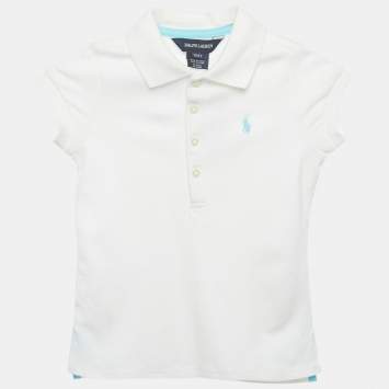 Pre Owned Ralph Lauren Kids White Cotton Polo T-Shirt 3Yrs