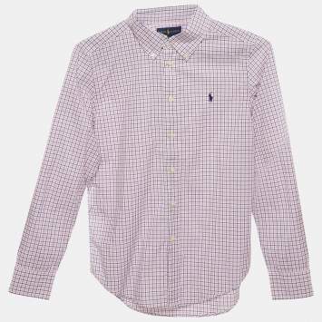 Pre Owned Ralph Lauren Kids Pink/Blue Check Cotton Long Sleeve Shirt 14/16 Yrs 