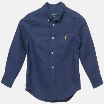 Pre Owned Ralph Lauren Kids Blue Cotton Button Down Shirt 4 Yrs 