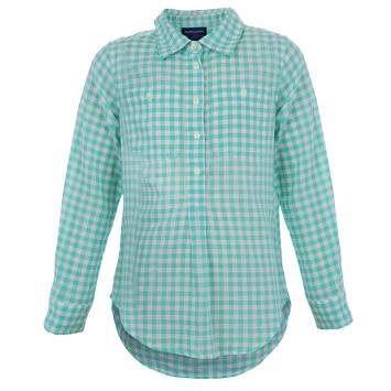 Pre Owned Ralph Lauren White and Green Checked Long Sleeve Button-Down Cotton Shirt 6 Yrs