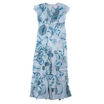 Roberto Cavalli Angels White Printed Tiered Maxi Dress 14 Yrs 