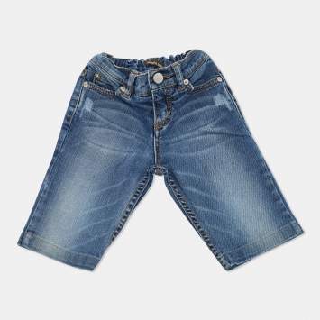 Pre Owned Roberto Cavalli kids Blue Faded Denim Jeans 2 Yrs