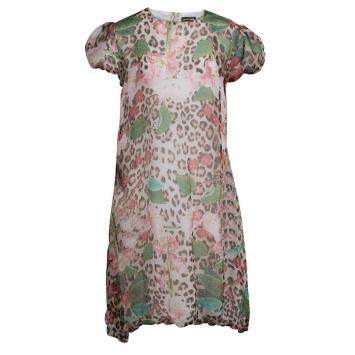 Pre Owned Roberto Cavalli Printed Silk Elasticated Hem Dress XS